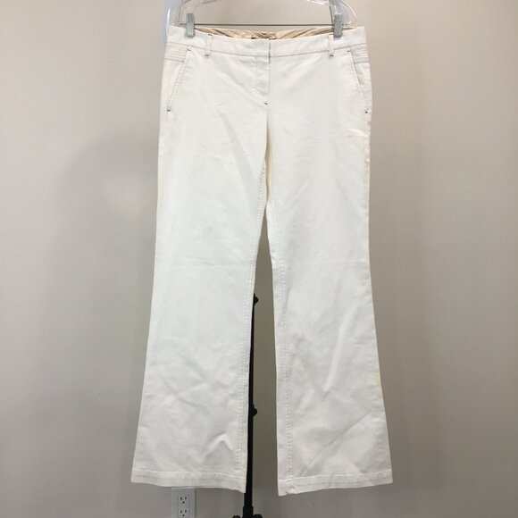THEORY Ivory Cotton Blend Flare Leg Style Pant Jeans - Picture 1 of 12